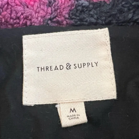 Thread & Supply Plaid Sherpa Shacket | Cozy NWOT | Size M - Picture 6 of 11